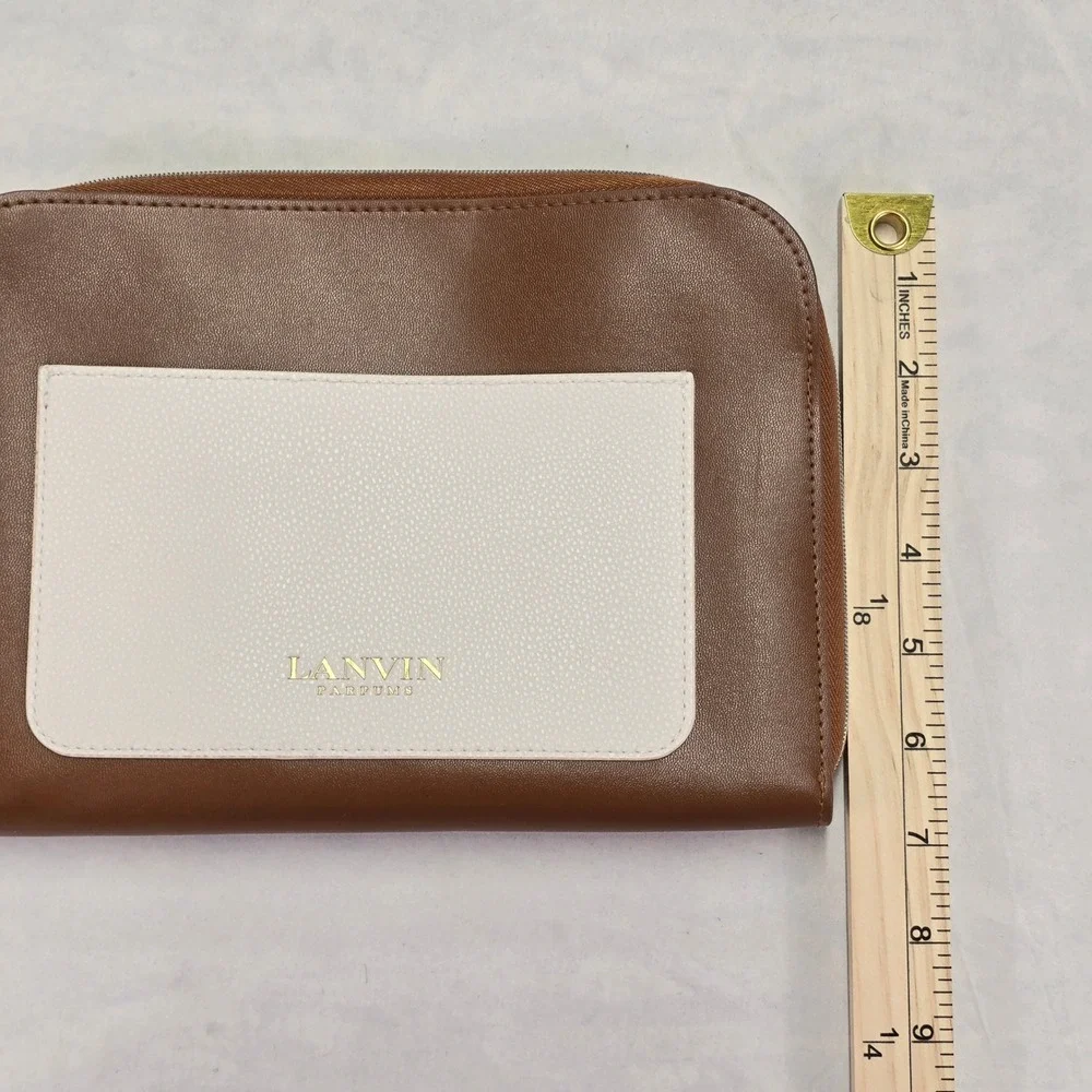 Lanvin Parfums Turkish Airlines‎ Amenity Pouch Brown Cream Travel Bag